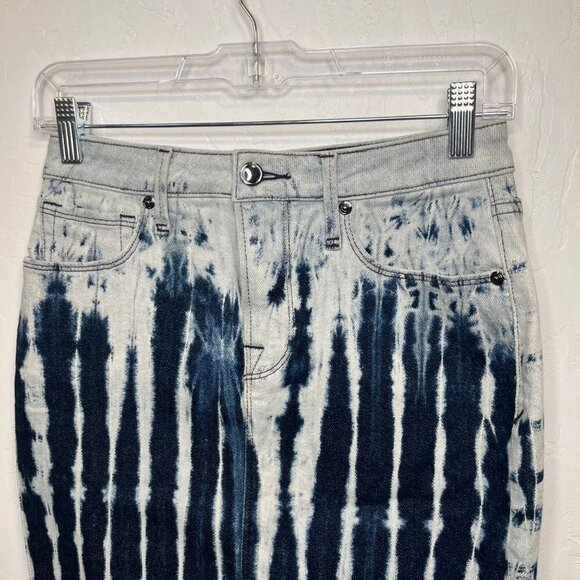 Good American Shibori Tie Dye Mini Jean Skirt Size 2 Summer spring - Picture 7 of 11